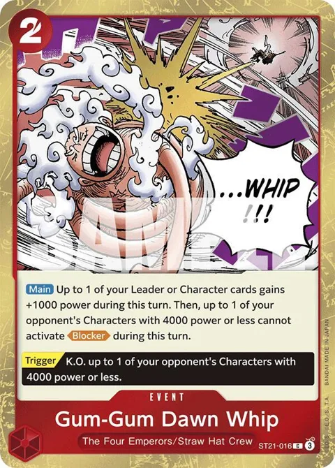 Gum-Gum Dawn Whip ST21-016 One Piece card from Starter Deck EX: Gear 5