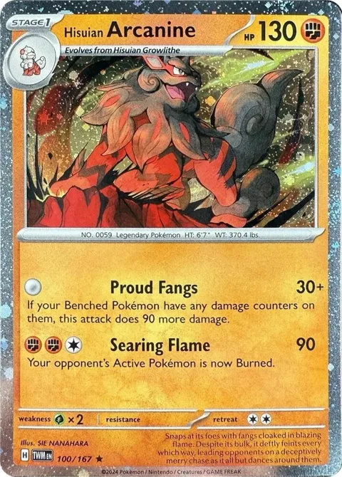 Hisuian Arcanine - 100/167 Cosmos Holo #100/167 Holofoil Pokémon card from Blister Exclusives