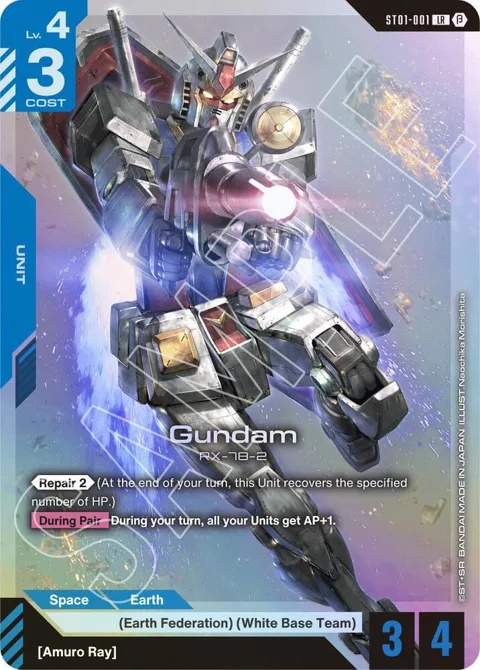 Gundam ST01-001 GD01_b Gundam card from Edition Beta