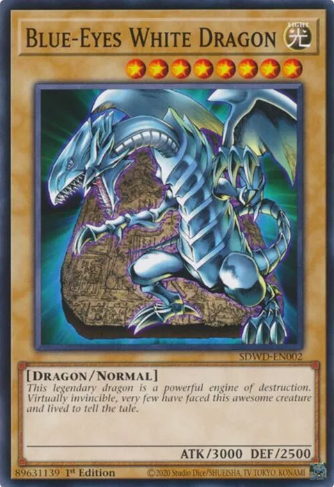 Blue-Eyes White Dragon SDWD-EN002 Yu-Gi-Oh card from Structure Deck: Blue-Eyes White Destiny