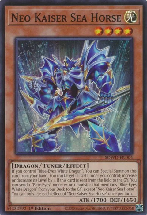 Neo Kaiser Sea Horse SDWD-EN004 Yu-Gi-Oh card from Structure Deck: Blue-Eyes White Destiny