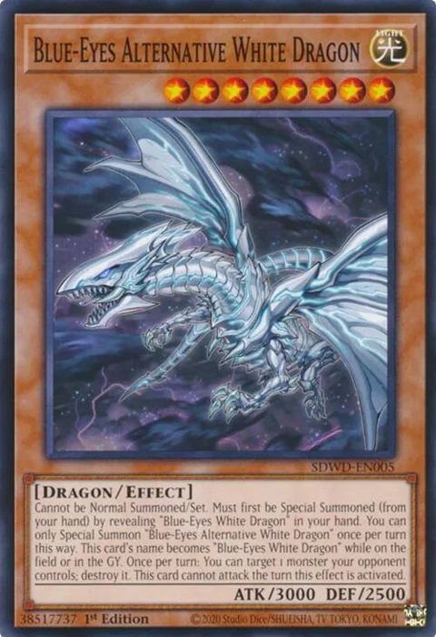 Blue-Eyes Alternative White Dragon SDWD-EN005 Yu-Gi-Oh card from Structure Deck: Blue-Eyes White Destiny