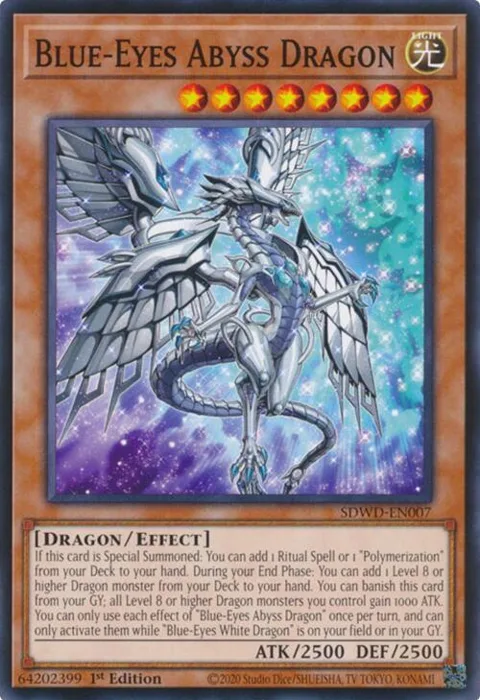 Blue-Eyes Abyss Dragon SDWD-EN007 Yu-Gi-Oh card from Structure Deck: Blue-Eyes White Destiny