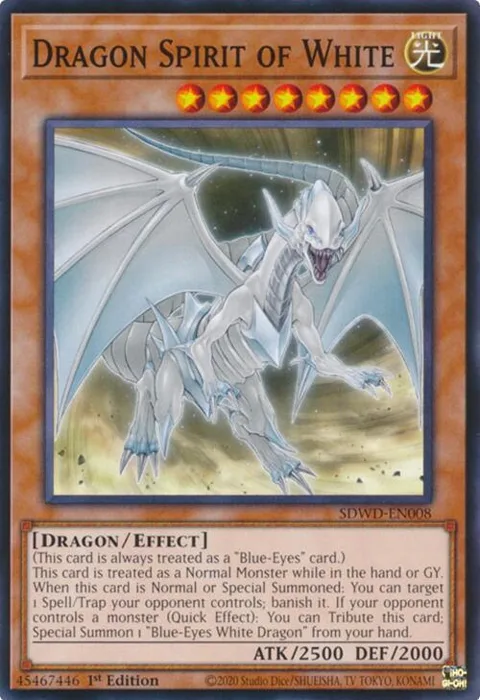 Dragon Spirit of White SDWD-EN008 Yu-Gi-Oh card from Structure Deck: Blue-Eyes White Destiny