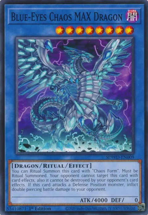 Blue-Eyes Chaos MAX Dragon SDWD-EN009 Yu-Gi-Oh card from Structure Deck: Blue-Eyes White Destiny