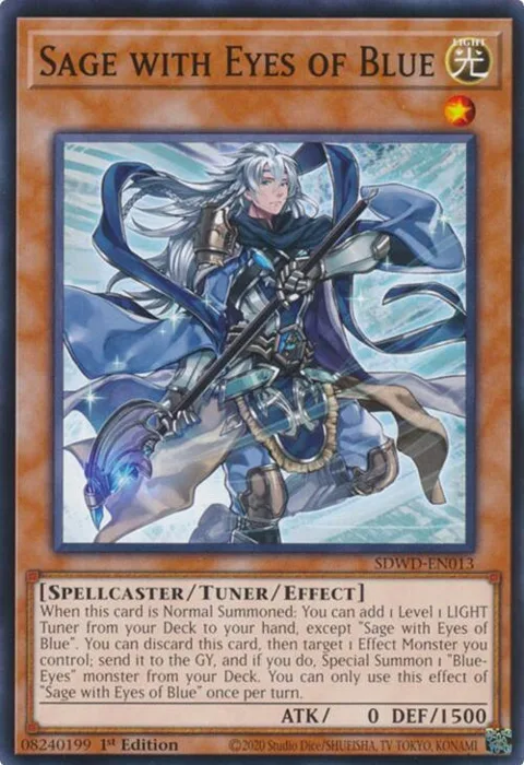 Sage with Eyes of Blue SDWD-EN013 Yu-Gi-Oh card from Structure Deck: Blue-Eyes White Destiny