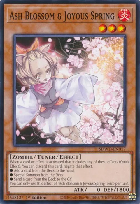 Ash Blossom & Joyous Spring SDWD-EN017 Yu-Gi-Oh card from Structure Deck: Blue-Eyes White Destiny
