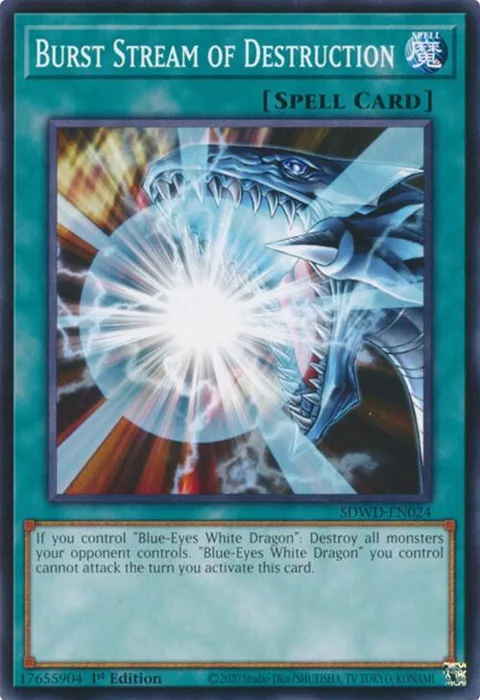Burst Stream of Destruction SDWD-EN024 Yu-Gi-Oh card from Structure Deck: Blue-Eyes White Destiny