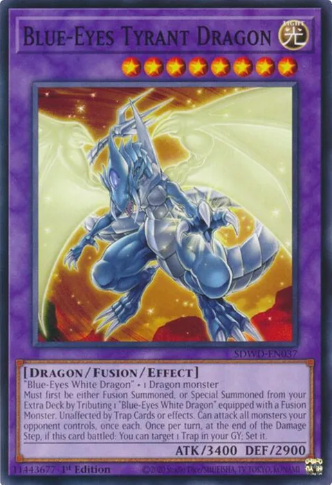 Blue-Eyes Tyrant Dragon SDWD-EN037 Yu-Gi-Oh card from Structure Deck: Blue-Eyes White Destiny