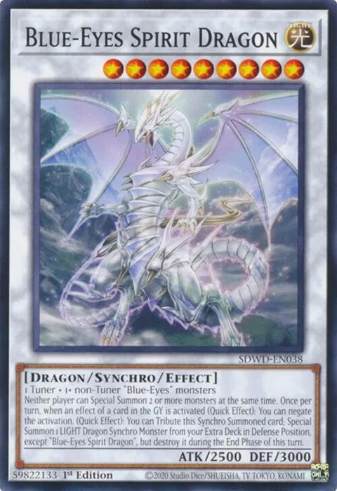 Blue-Eyes Spirit Dragon SDWD-EN038 Yu-Gi-Oh card from Structure Deck: Blue-Eyes White Destiny