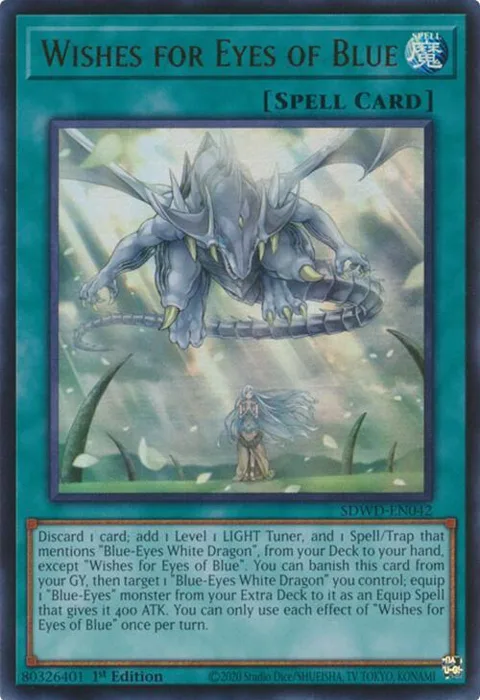 Wishes for Eyes of Blue SDWD-EN042 Yu-Gi-Oh card from Structure Deck: Blue-Eyes White Destiny