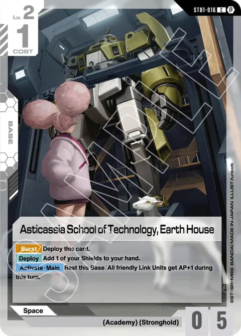 Asticassia School of Technology, Earth House ST01-016 GD01_b Gundam card from Edition Beta