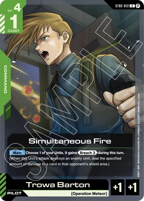 Simultaneous Fire ST02-012 GD01_b Gundam card from Edition Beta