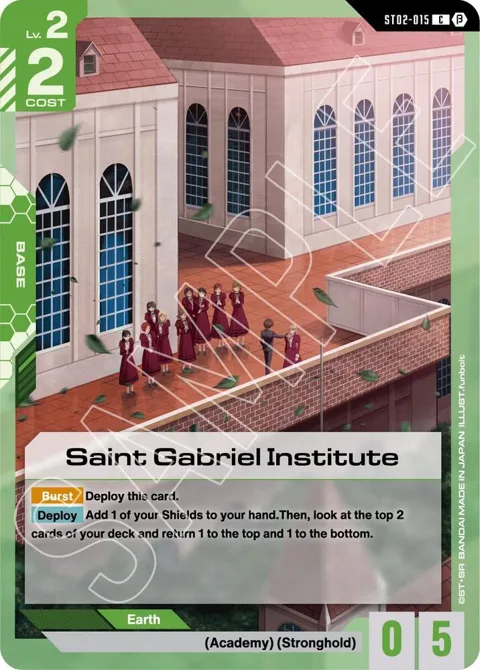 Saint Gabriel Institute ST02-015 GD01_b Gundam card from Edition Beta