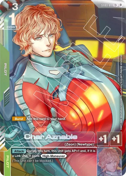 Char Aznable C+ ST03-011 GD01_b Gundam card from Edition Beta