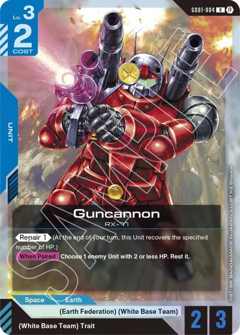 Guncannon GD01-004 GD01_b Gundam card from Edition Beta