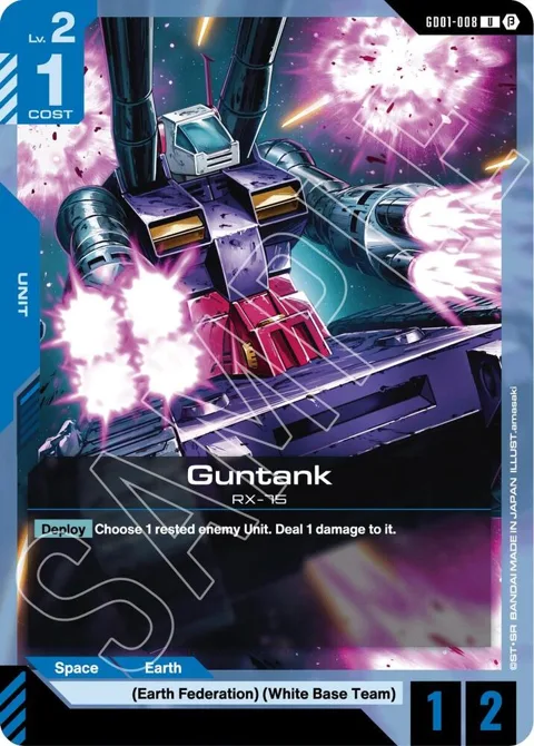 Guntank GD01-008 GD01_b Gundam card from Edition Beta