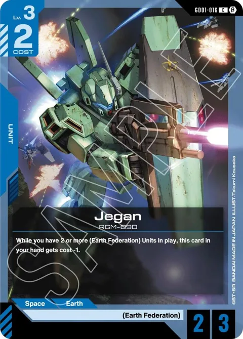 Jegan GD01-016 GD01_b Gundam card from Edition Beta