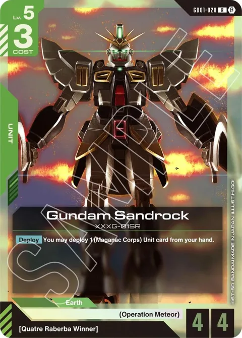 Gundam Sandrock GD01-028 GD01_b Gundam card from Edition Beta