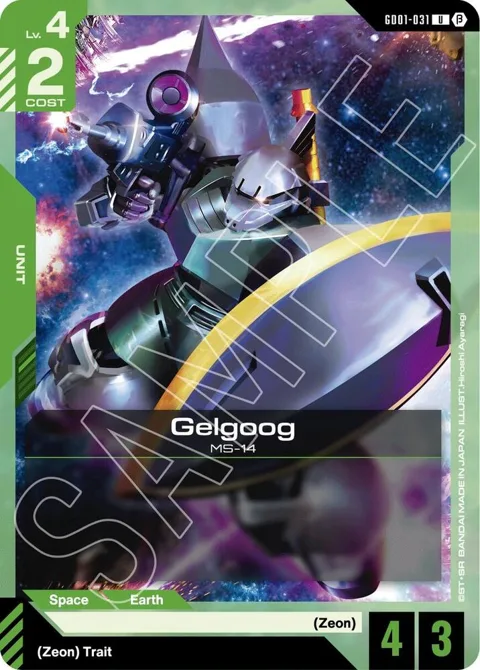 Gelgoog GD01-031 GD01_b Gundam card from Edition Beta