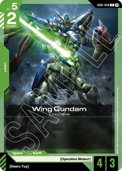 Wing Gundam GD01-040 GD01_b Gundam card from Edition Beta