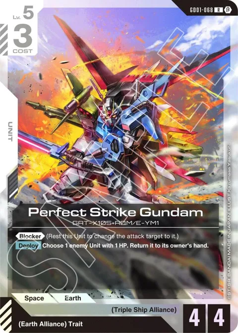 Perfect Strike Gundam GD01-068 GD01_b Gundam card from Edition Beta