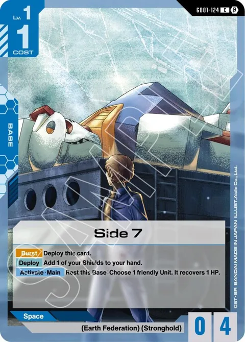 Side 7 GD01-124 GD01_b Gundam card from Edition Beta