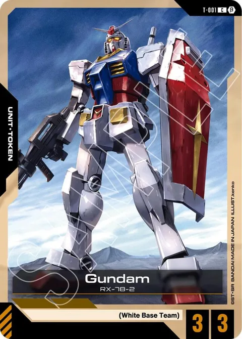 Gundam Token T-001 GD01_b Gundam card from Edition Beta