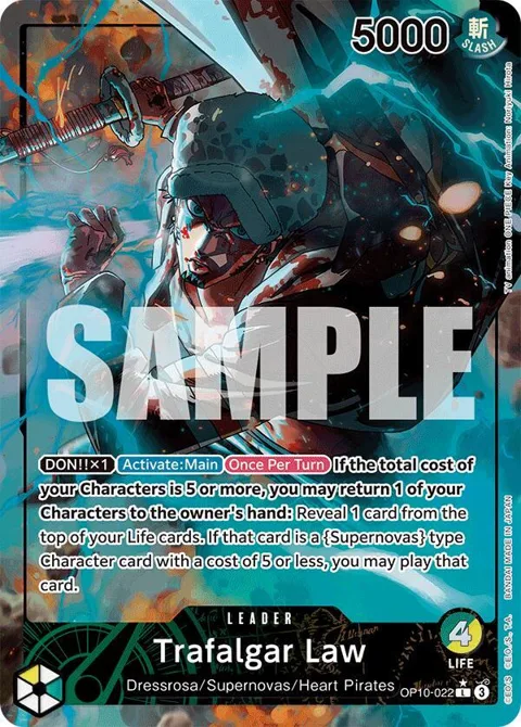 Trafalgar Law Alt Art OP10-022 One Piece card from Royal Blood