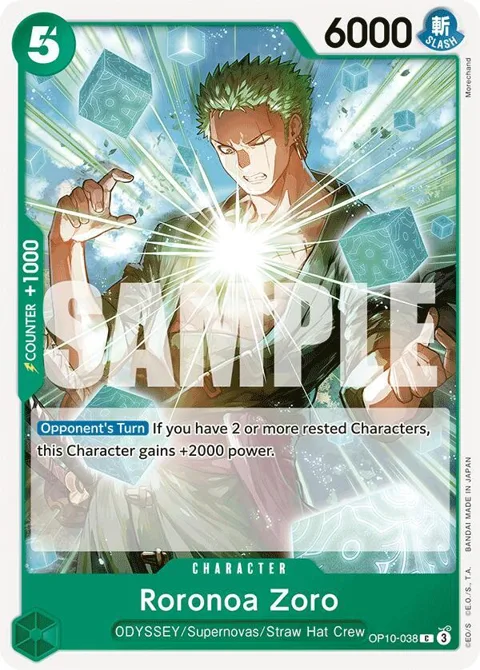 Roronoa Zoro OP10-038 One Piece card from Royal Blood