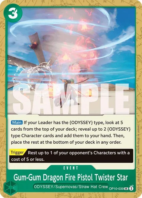 Gum-Gum Dragon Fire Pistol Twister Star OP10-039 One Piece card from Royal Blood