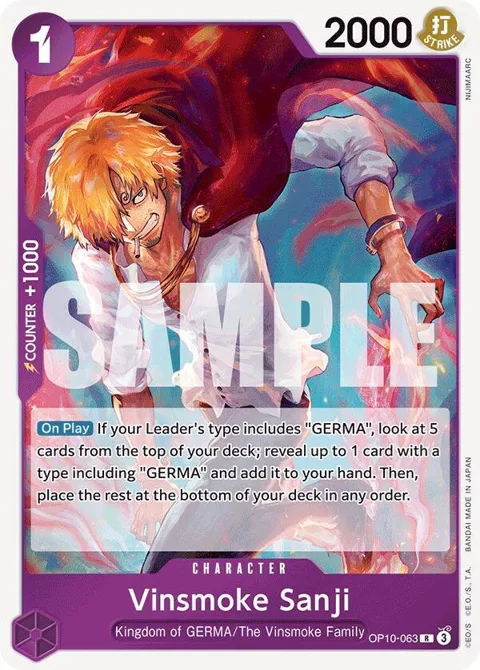 Vinsmoke Sanji OP10-063 One Piece card from Royal Blood