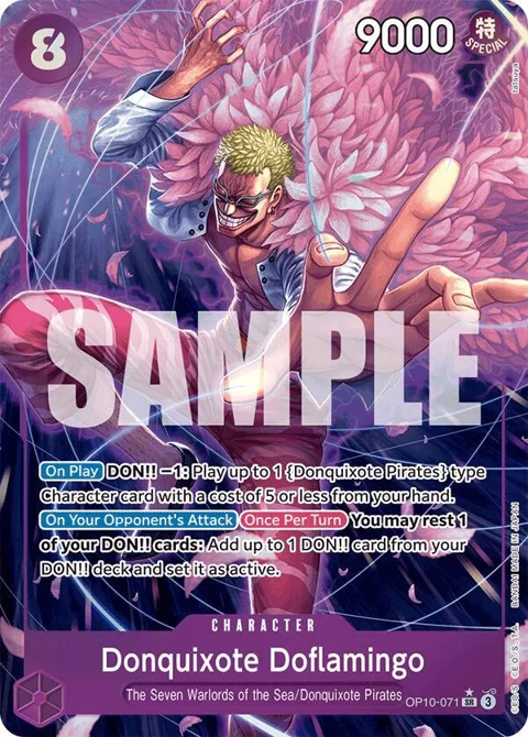 Donquixote Doflamingo Alt Art OP10-071 One Piece card from Royal Blood