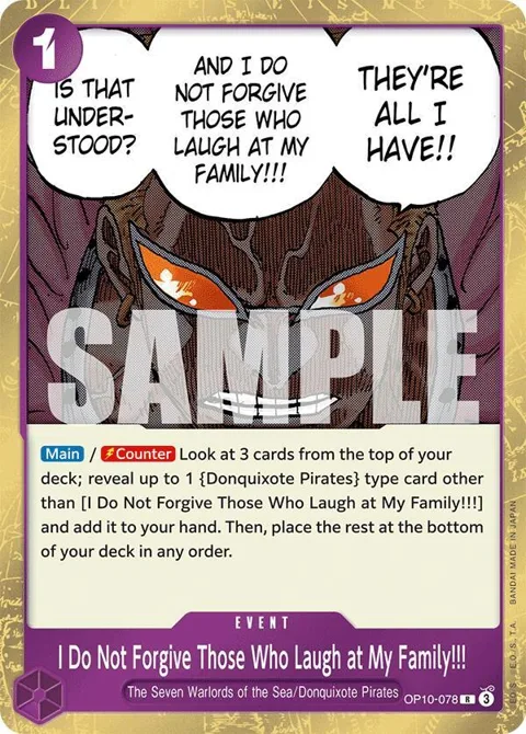 I Do Not Forgive Those Who Laugh at My Family!!! OP10-078 One Piece card from Royal Blood