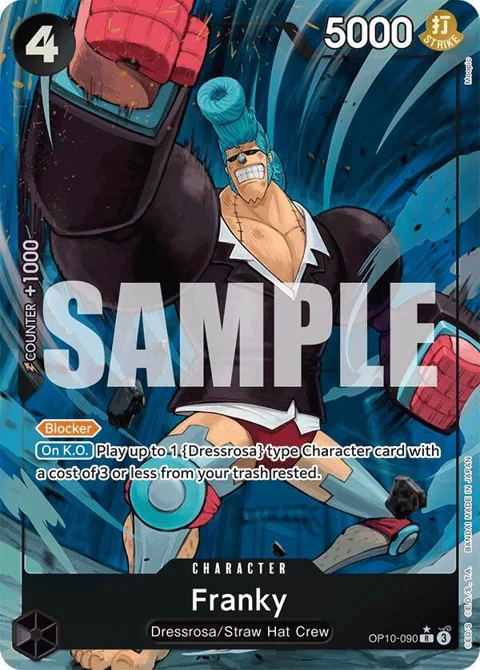 Franky Alt Art OP10-090 One Piece card from Royal Blood
