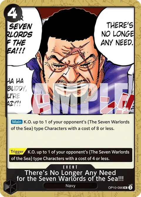 There's No Longer Any Need for the Seven Warlords of the Sea!!! OP10-096 One Piece card from Royal Blood