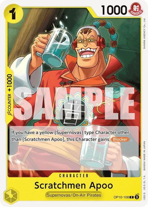Scratchmen Apoo OP10-108 One Piece card from Royal Blood