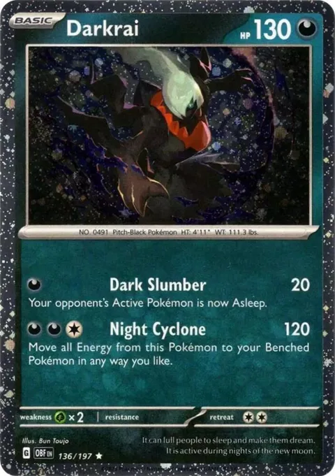 Darkrai Cosmos Holo #136/197 Holofoil Pokémon card from Miscellaneous Cards & Products