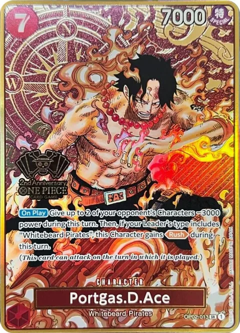 Portgas.D.Ace One Piece Japanese Version 2nd Anniversary Set OP02-013 One Piece card from One Piece Promotion Cards