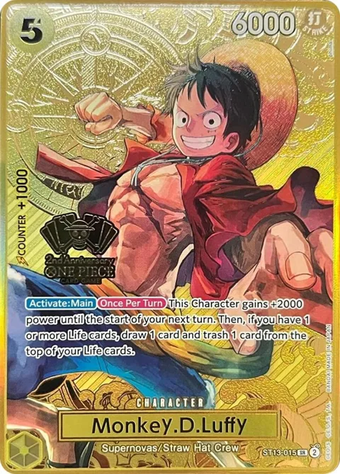 Monkey.D.Luffy One Piece Japanese Version 2nd Anniversary Set ST13-015 One Piece card from One Piece Promotion Cards