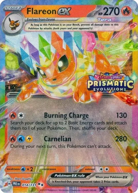 Flareon ex - 014/131 Prismatic Evolutions Stamp #014/131 Holofoil Pokémon card from Miscellaneous Cards & Products