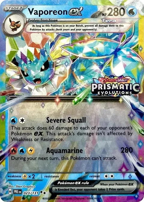 Vaporeon ex - 023/131 Prismatic Evolutions Stamp #023/131 Holofoil Pokémon card from Miscellaneous Cards & Products