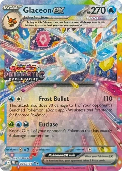 Glaceon ex - 026/131 Prismatic Evolutions Stamp #026/131 Holofoil Pokémon card from Miscellaneous Cards & Products