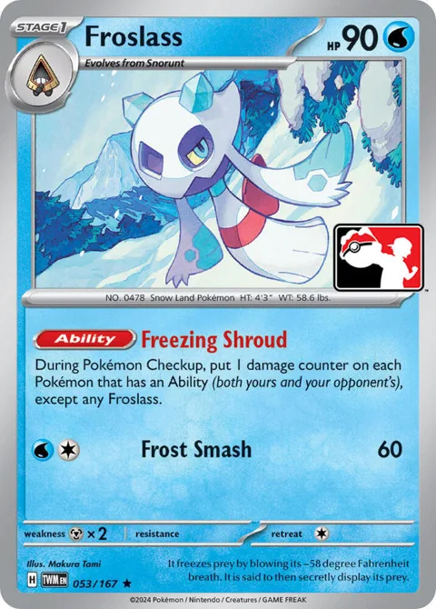Froslass #053/167 Pokémon card from Prize Pack Series Cards