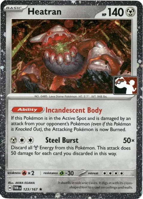 Heatran - 123/167 Cosmos Holo #123/167 Holofoil Pokémon card from Prize Pack Series Cards