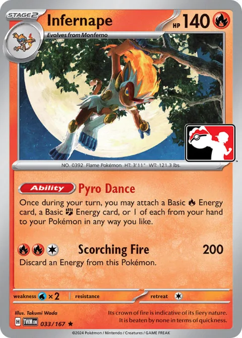 Infernape #033/167 Pokémon card from Prize Pack Series Cards