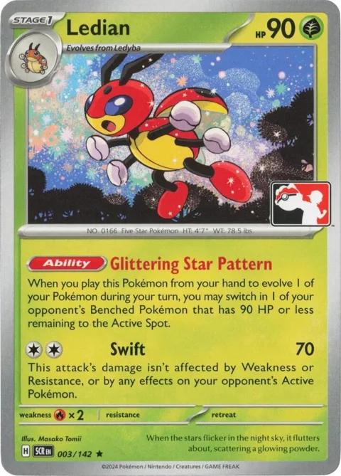 Ledian #003/142 Pokémon card from Prize Pack Series Cards