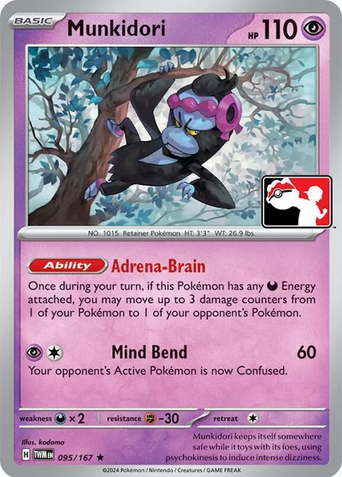 Munkidori #095/167 Pokémon card from Prize Pack Series Cards