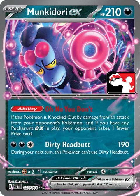 Munkidori ex #037/064 Holofoil Pokémon card from Prize Pack Series Cards