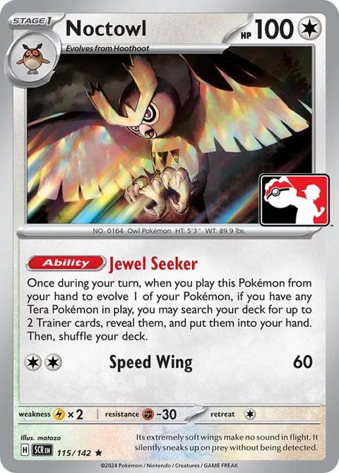 Noctowl #115/142 Pokémon card from Prize Pack Series Cards